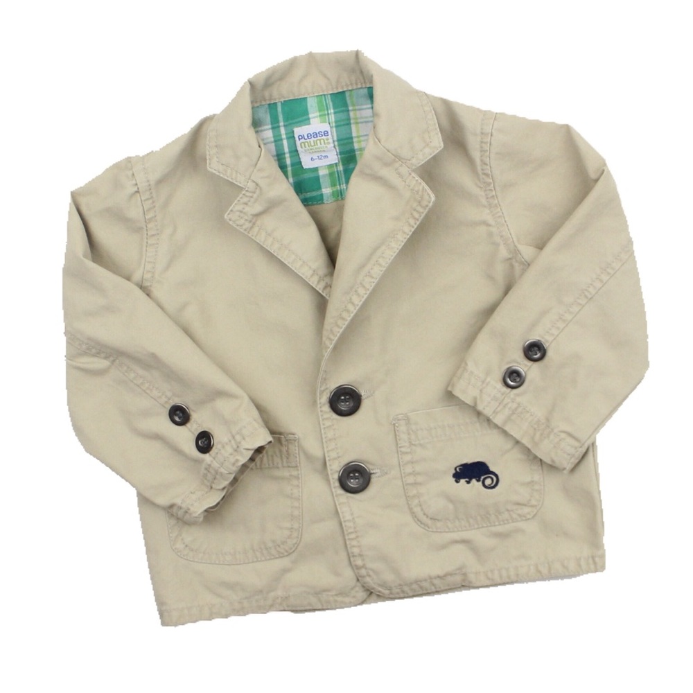 Cute Beige Chino Jacket, Size 6-12 Months